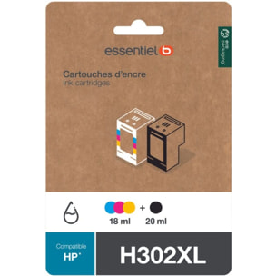 Cartouche d'encre ESSENTIELB H302 XL Noir + 3 couleurs