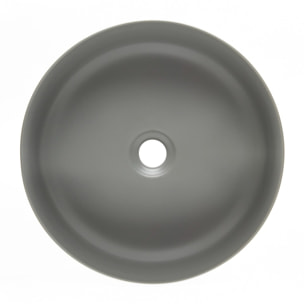 Vasque à poser ronde en céramique diamètre 39 cm - gris mat - sans trop-plein - SAT Infinitio