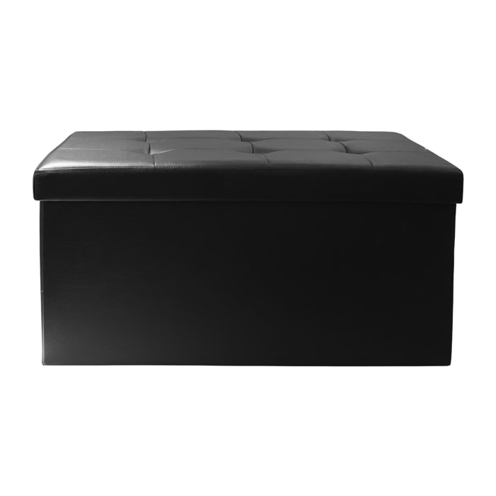 Coffre Banc Pliable Pu Noir