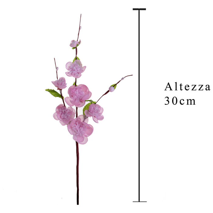 Ramo Di Pesco Medio. Altezza 30 Cm - Pezzi 12 - 4X30X10cm - Colore: Rosa - Bianchi Dino - Fiori Artificiali