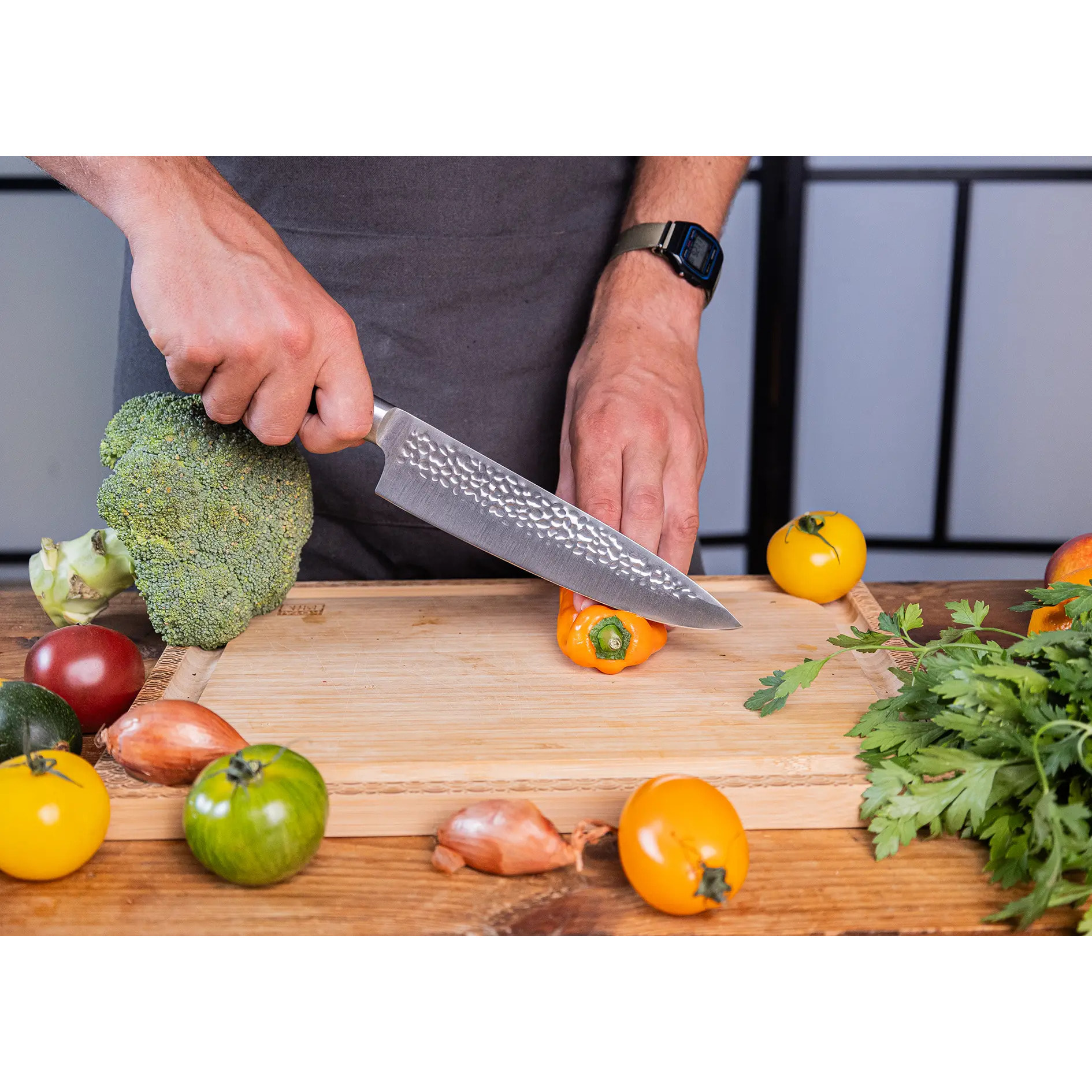 Cuchillo cocinero martillado "Gyuto" | acero 440C | L: 20 cm