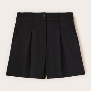 Motivi - Shorts de talle alto con pliegues - Negro