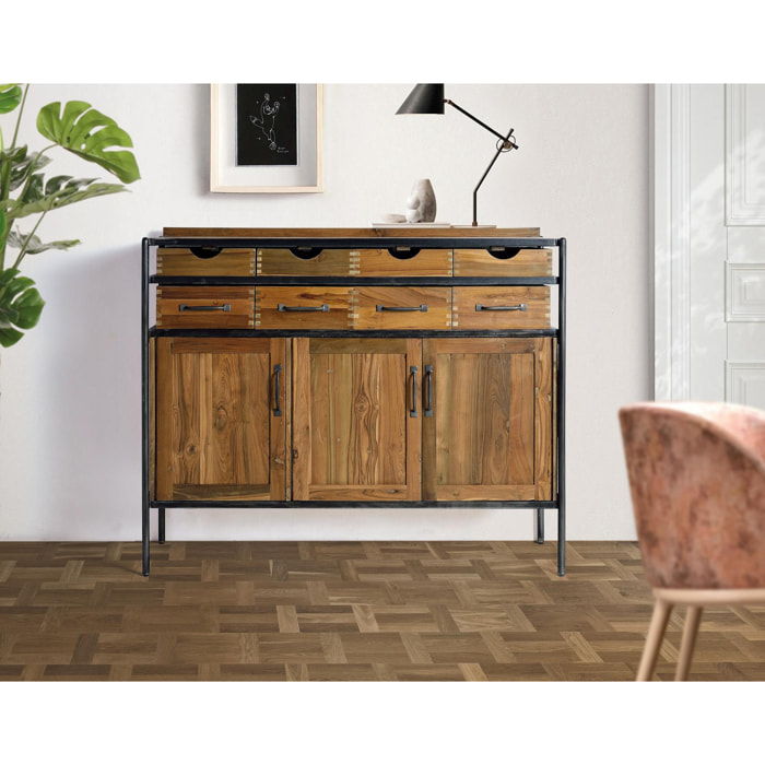 Aparador de Madera de Teka, Mango Estilo Industrial Moderno