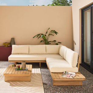 Salon de jardin d'angle bois d'acacia 5 places ZENZU