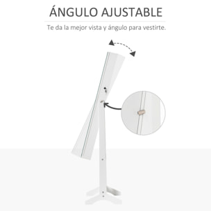 Espejo Joyero de Pie Armario de Joyería con Tira de Luces LED y Cerradura Magnética Organizador de Joyas con Estantes Ranuras para Anillos 46x36,5x151,5 cm Blanco