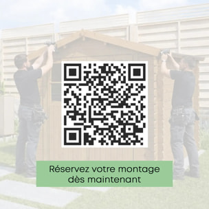 Abri de jardin - bois brut - 6 m²