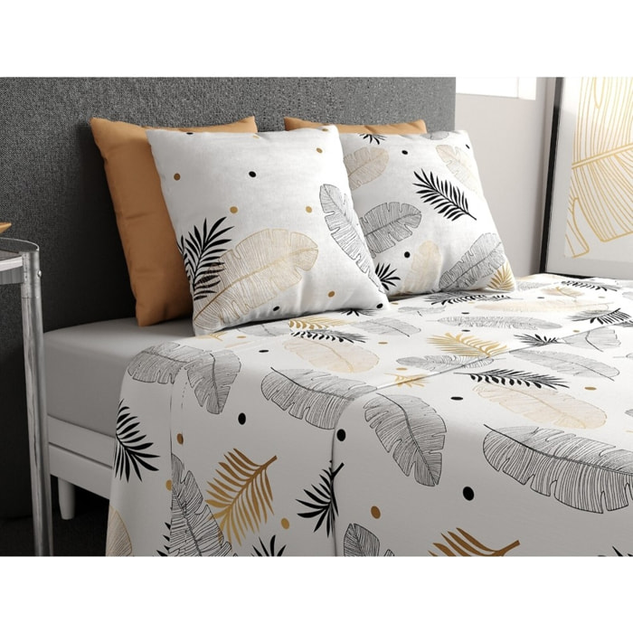 Parure De Drap 3pcs avec Drap Housse 90x190cm 100% Coton 57fils Envole