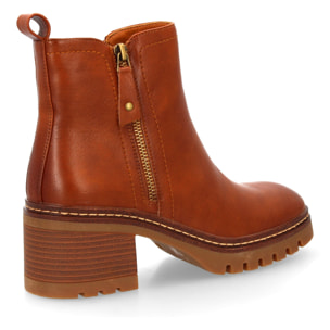 Botín mujer con tacón y cremallera