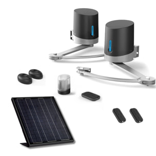 Motorisation pour portail à battants Avidsen ORANE SE + kit solaire + 2 télécommandes supplémentaires (3 en tout)