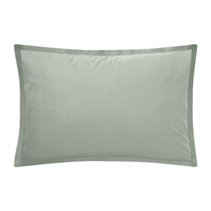 Taie d'oreiller unie en coton, Made in France, TOUT DOUX , Vert Aloe
