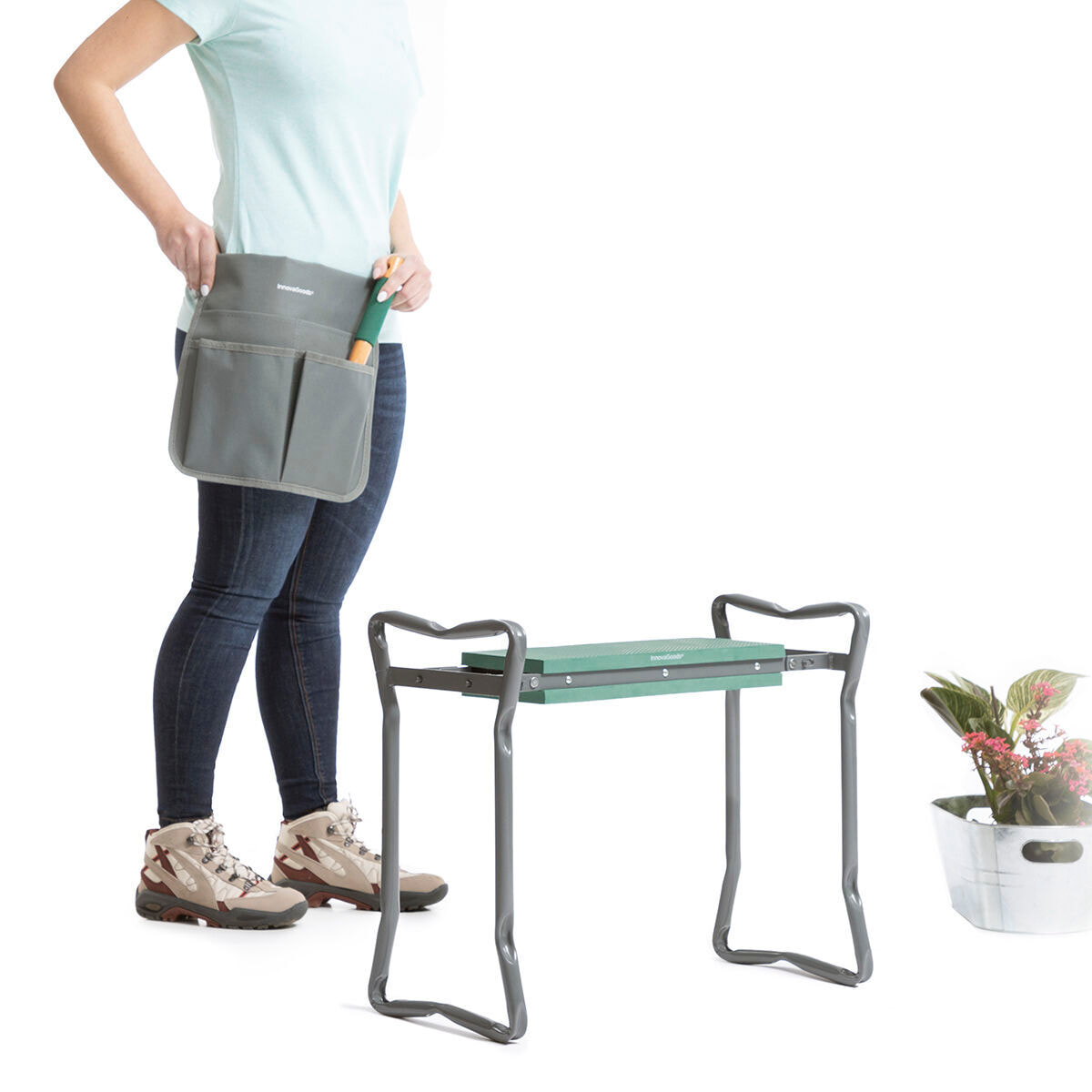 Banc de Jardin Pliable avec Sac à Outils 3-en-1 Situl InnovaGoods
