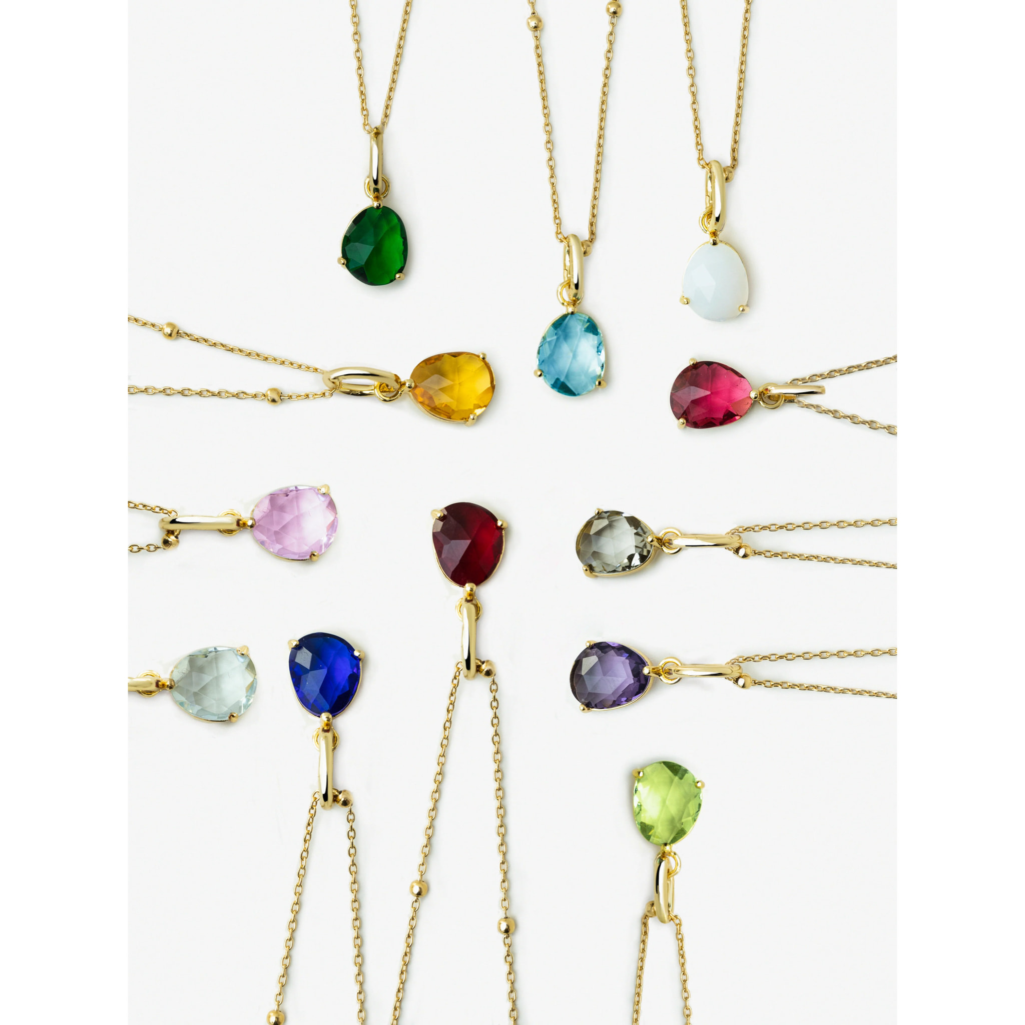 Charm Birthstones Argento Placcato Oro