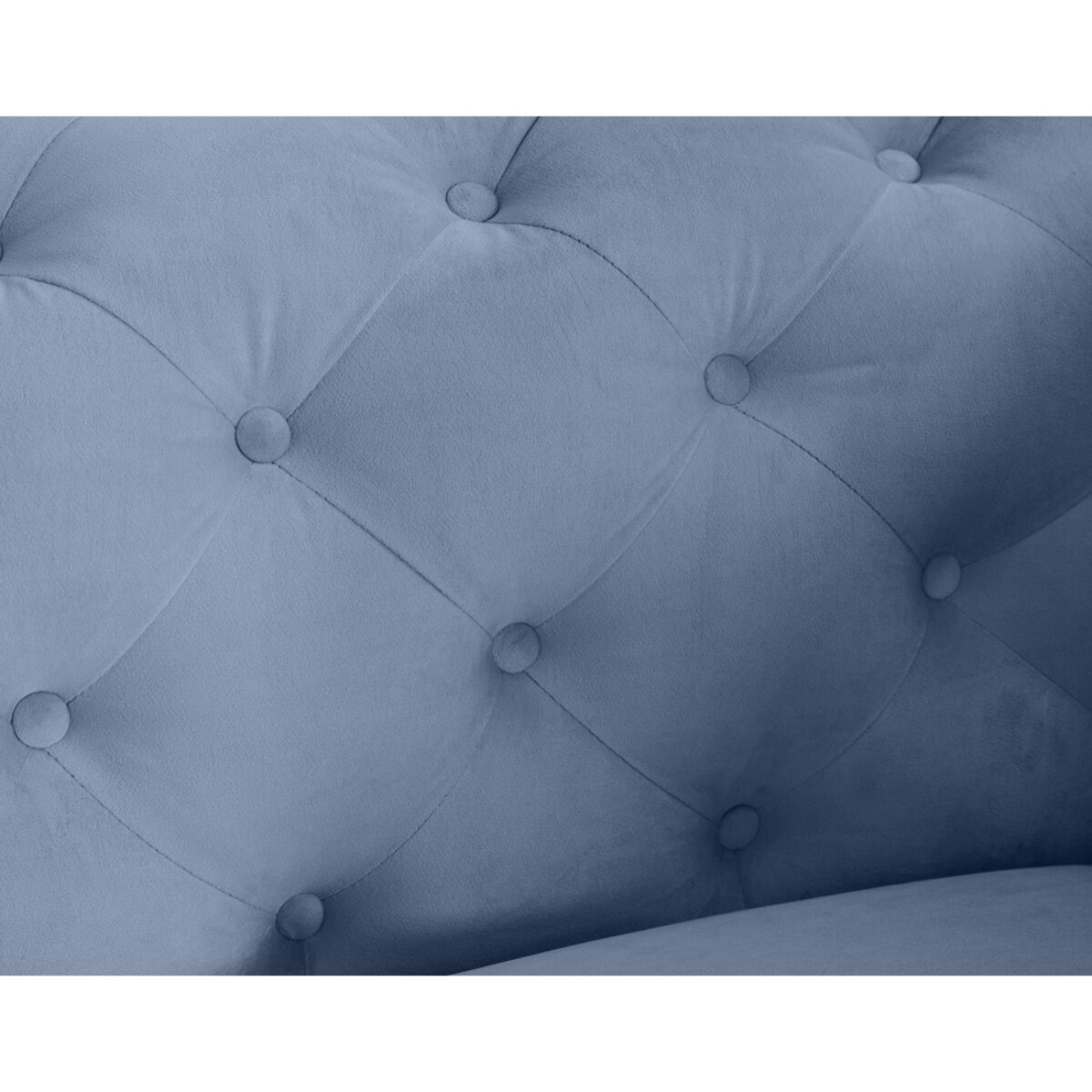 Camden - fauteuil chesterfield en velours - pieds en métal doré - Bleu Ardoise