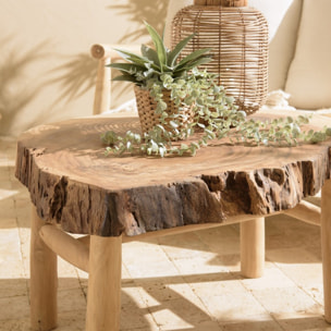WILL - Table basse forme naturelle en branches de teck