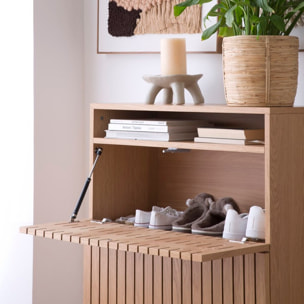 Meuble à chaussures Haiku -tableau en tôle naturelle-couleur chêne naturel 79 x 92 x 36 cm