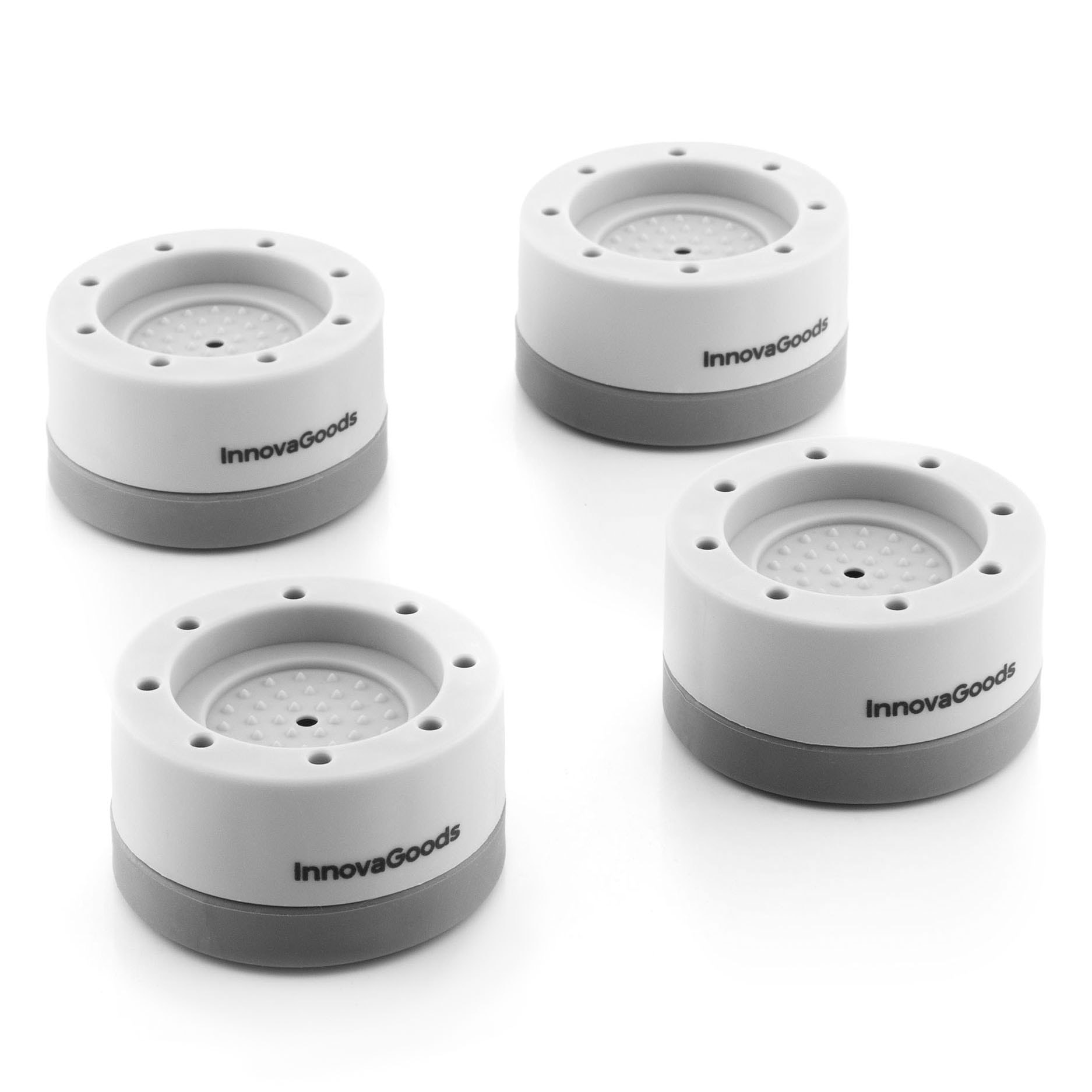 Set di 4 piedini antivibrazione impilabili Novib InnovaGoods - grigio - 6,7x6,7x3,5 cm