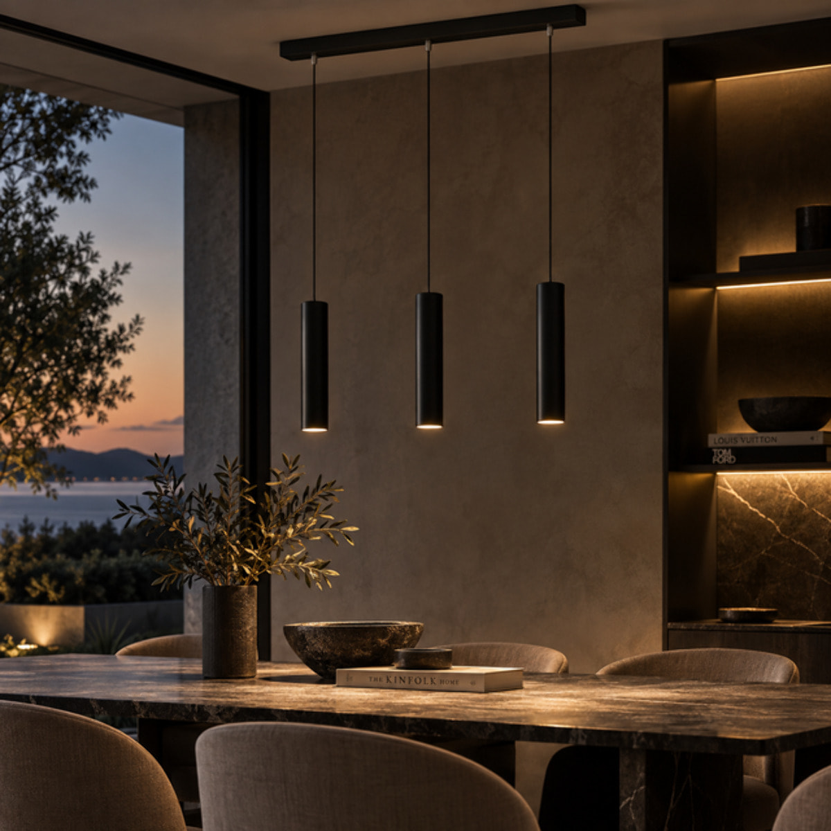 AXIOM EVO Sospensione 3 Elementi Lineare Nera