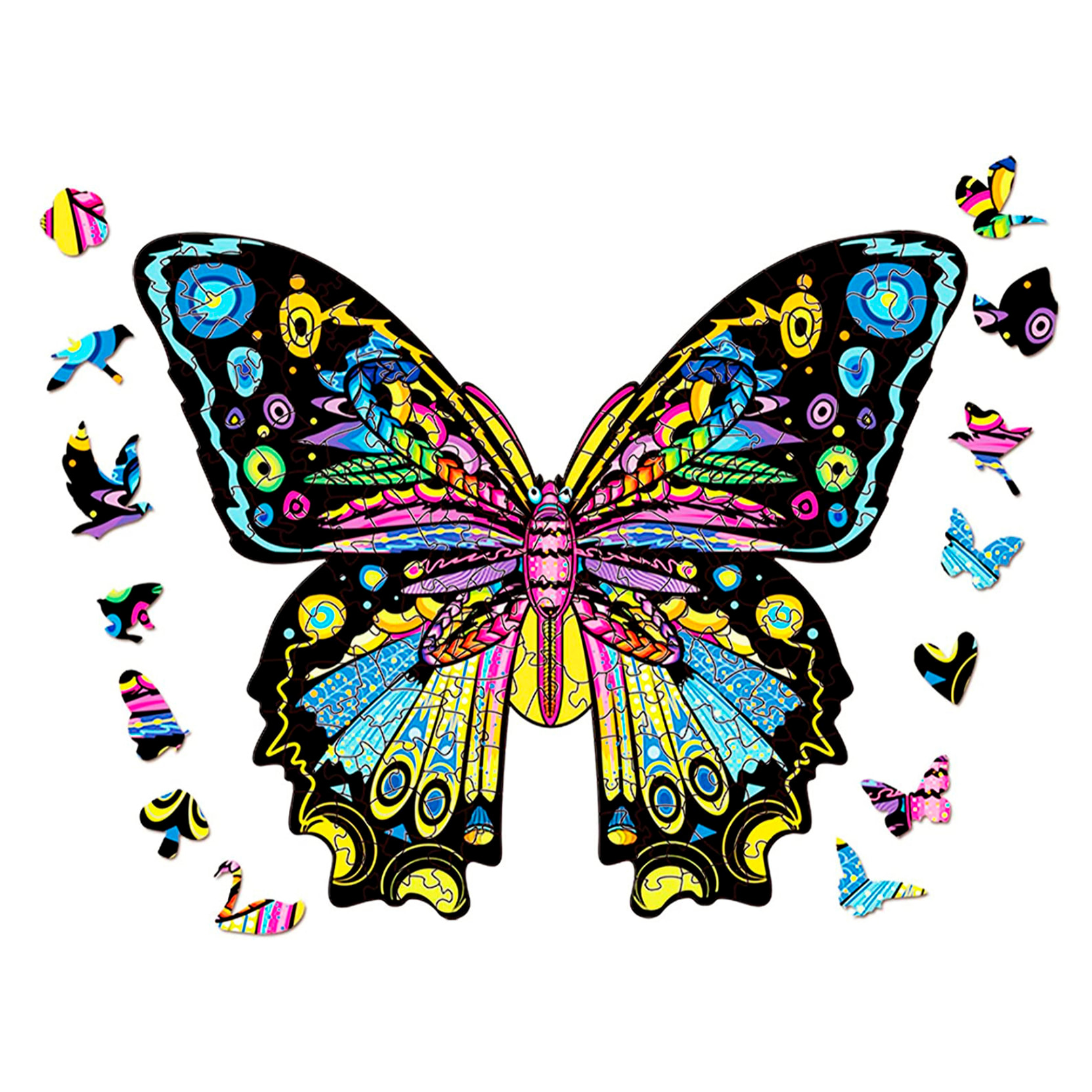 Puzle de Madera con diseño de Mariposa. 100 piezas.