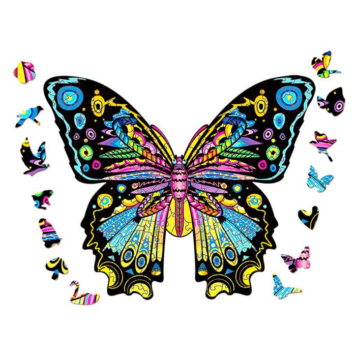 Puzle de Madera con diseño de Mariposa. 100 piezas.