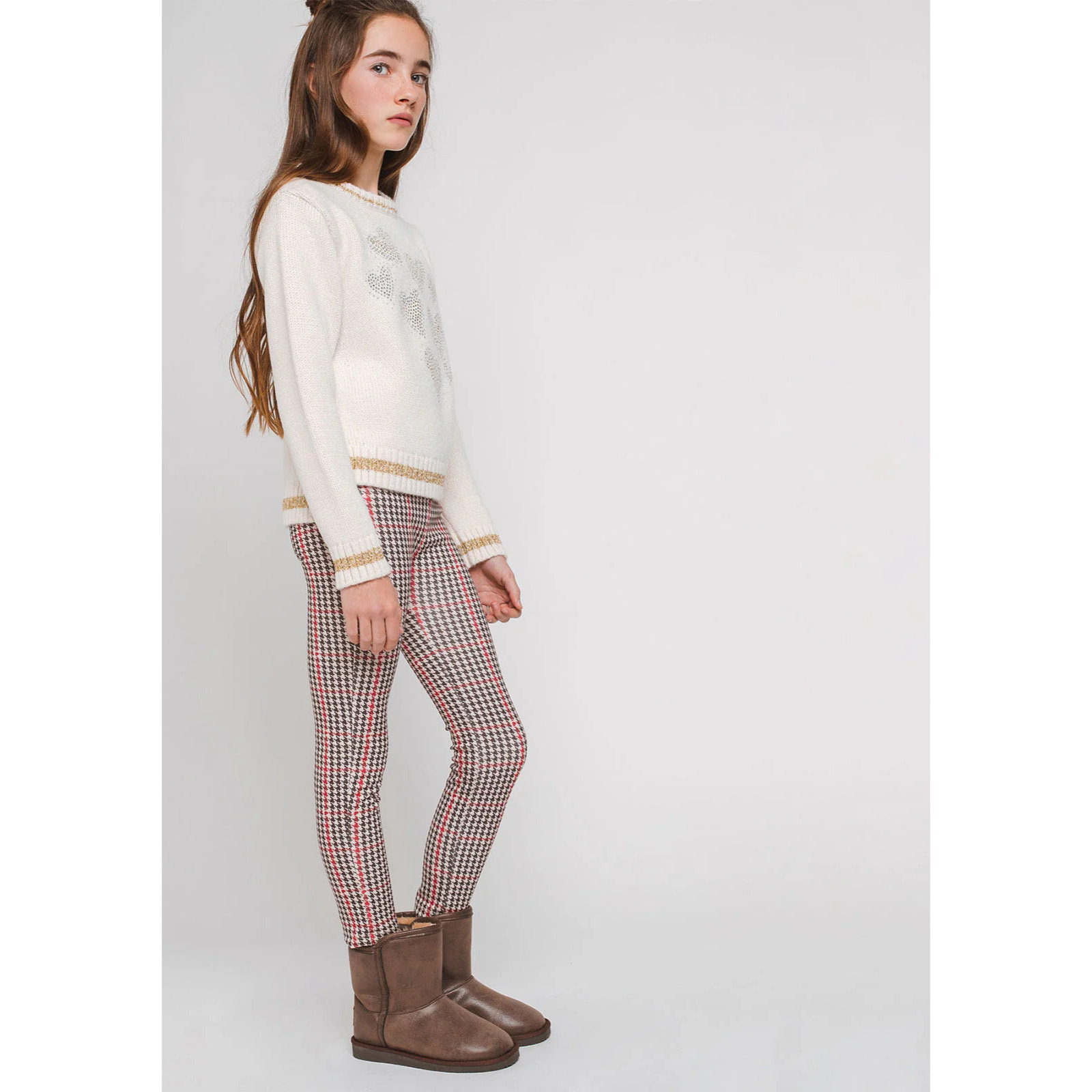 Leggings in neoprene pied de poule per ragazze