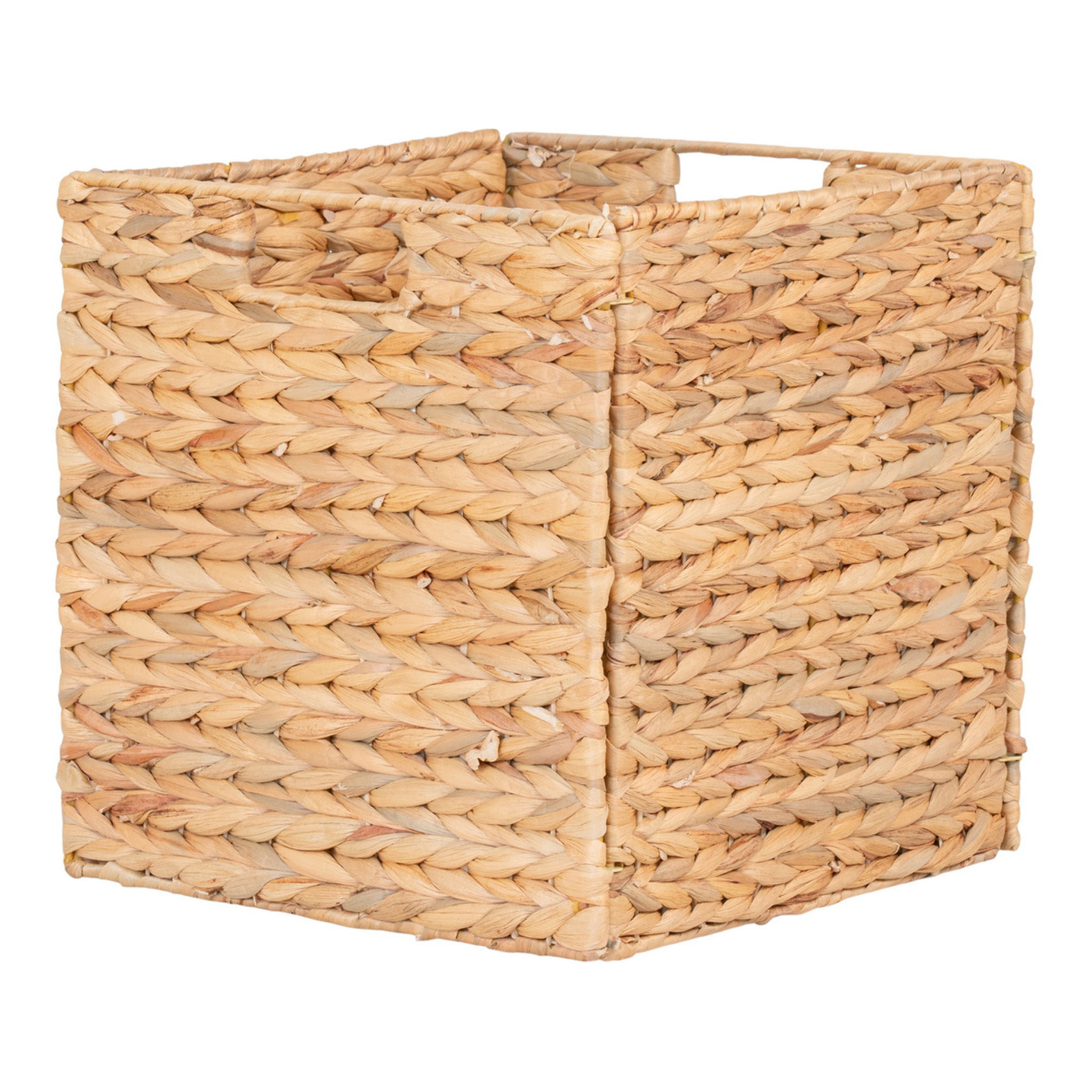 Cesto Passo pieghevole in giacinto d'acqua naturale 30x30x30 cm