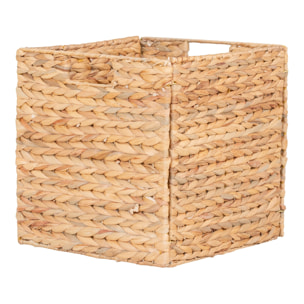 Cesto Passo pieghevole in giacinto d'acqua naturale 30x30x30 cm