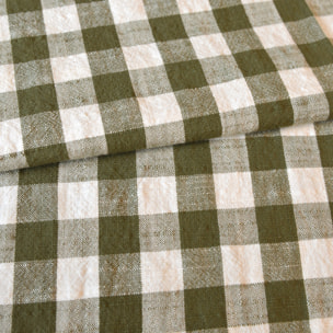 Tissu 100% coton Vichy LOURMARIN - Kaki