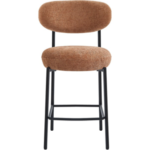 Lot de 2 tabourets de bar en tissu chenille - ORLA
