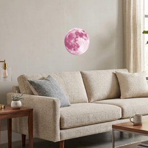 Stickers Muraux décoration adhésifs Lune phosphorescente rose 30 cm