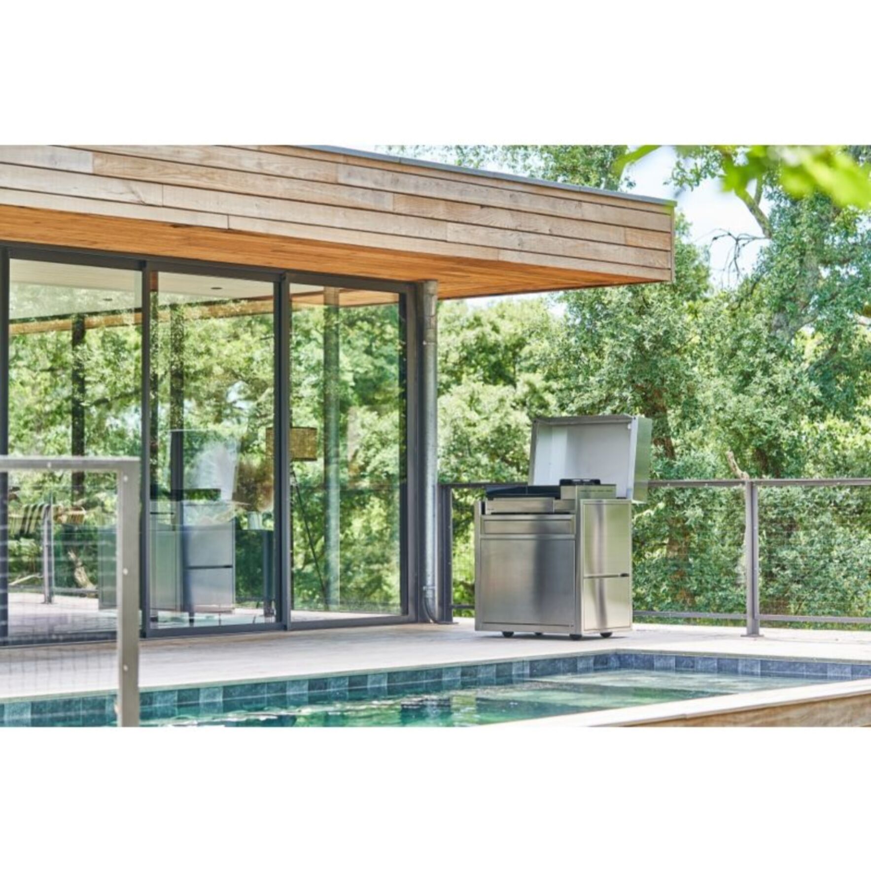 Chariot Plancha FORGE ADOUR CH PIF 60 en inox fermé compatible plancha Premium 60