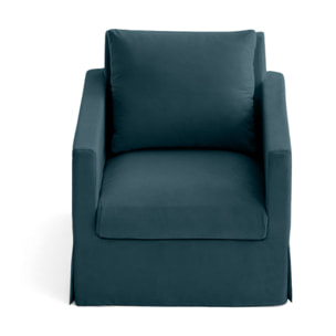 Serena - fauteuil déhoussable en tissu - Bleu