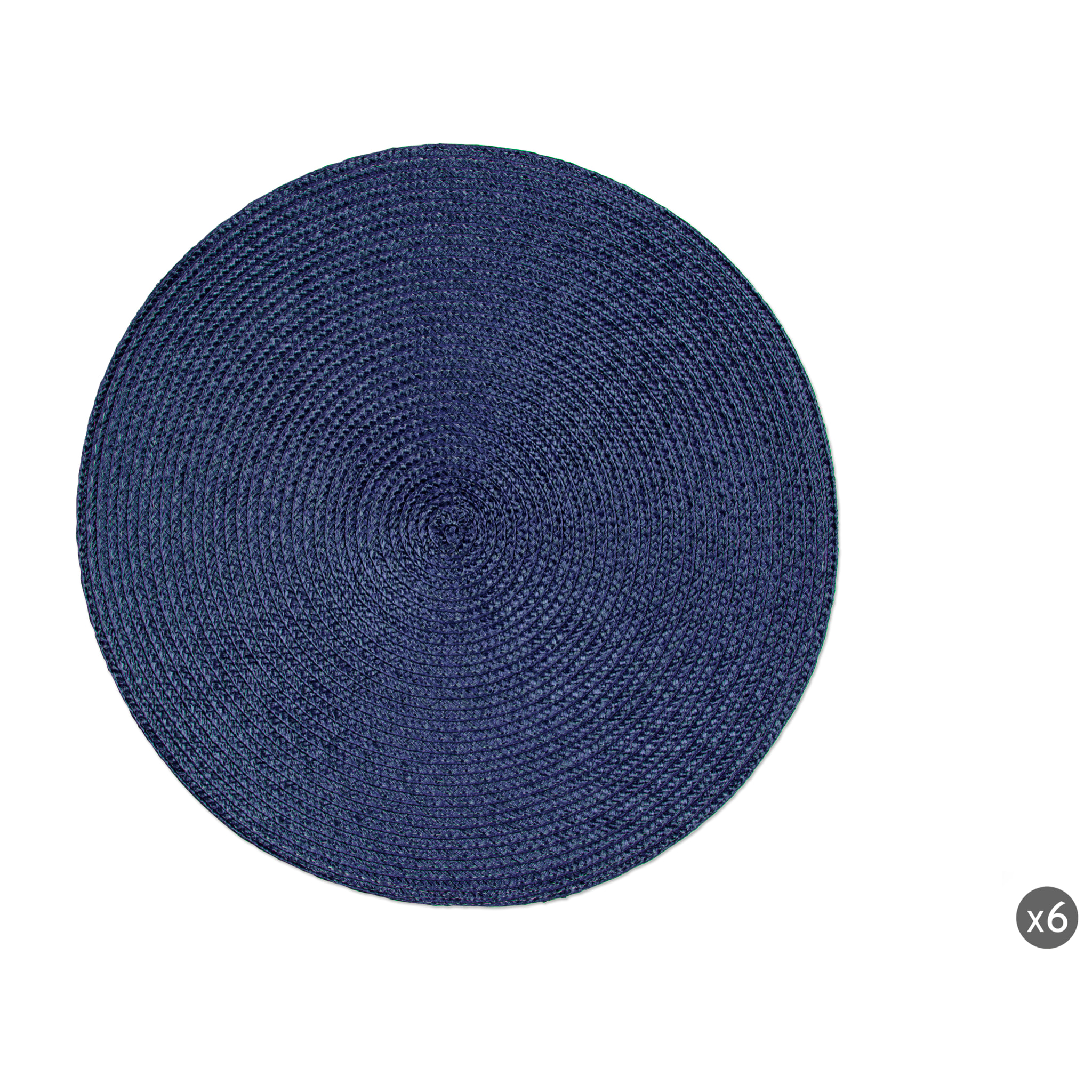 Set 6 tovagliette tonde Excelsa – Round, Polipropilene Blu scuro