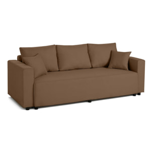 Regala - canapé 3 places - convertible avec coffre - en tissu - Marron