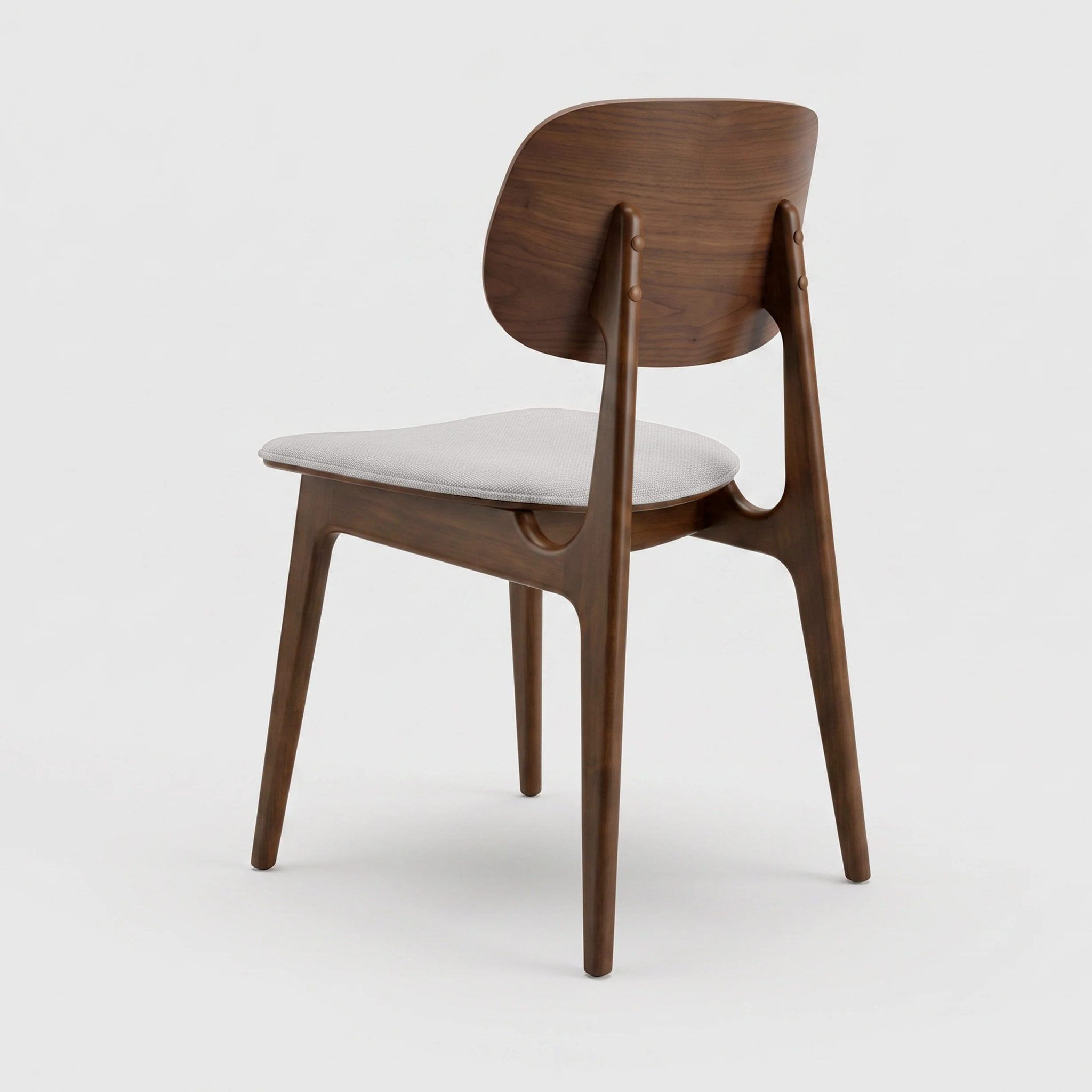 Lot de 2 chaises en bois foncé et tissu gris clair - Charlize