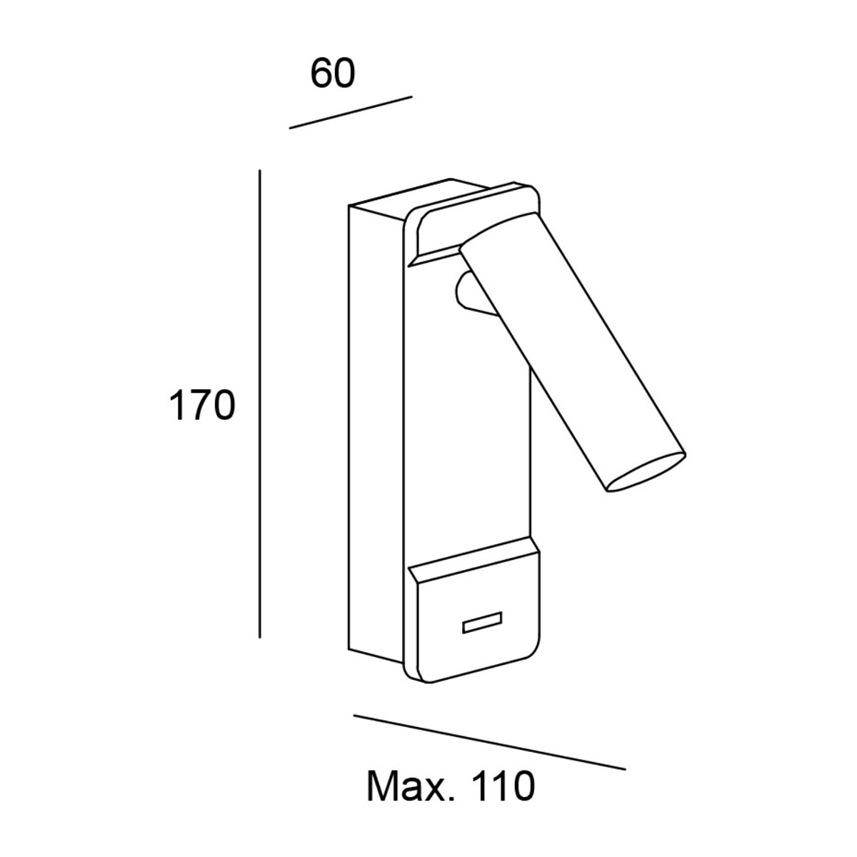 LEDS C4 Luz De Lectura Lire Switch LED 2.2W 2700K Cromo 125Lm