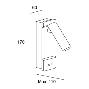 LEDS C4 Luz De Lectura Lire Switch LED 2.2W 2700K Cromo 125Lm