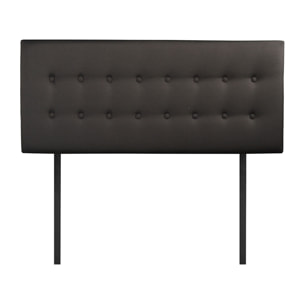Tête de Lit Margot, Capitonnée, Gris Anthracite avec Pieds en Bois, Hauteur 110 cm, Sans Fixation Murale, Confort Moelleux