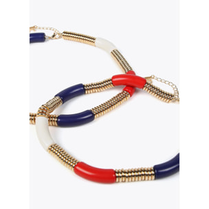 Collana doppia con elementi acrilici