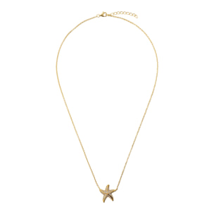 Collana Catena Rolo con Ciondolo Stella di Mare e Pavé di Cubic Zirconia