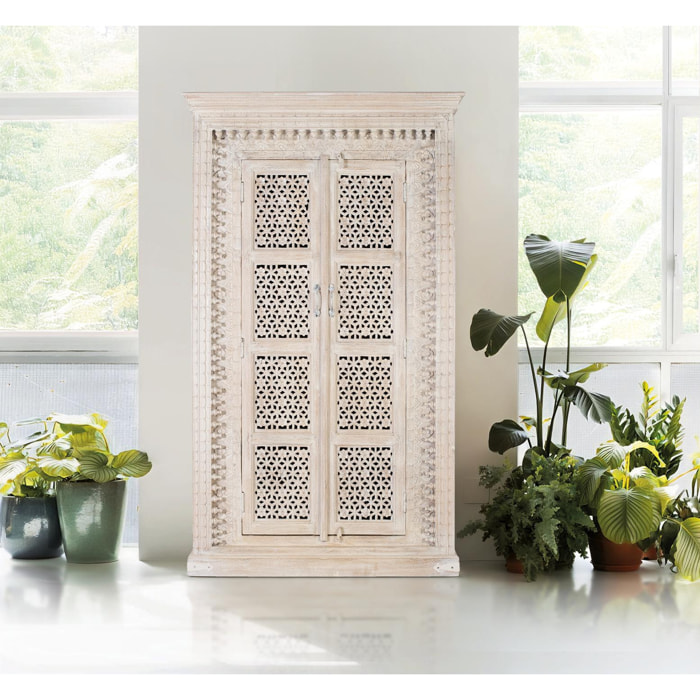Armario de Madera de Mango 110 Cm Estilo Mediterráneo Moderno