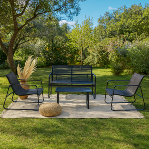 Salon de jardin 4 places en métal LUCKNOW