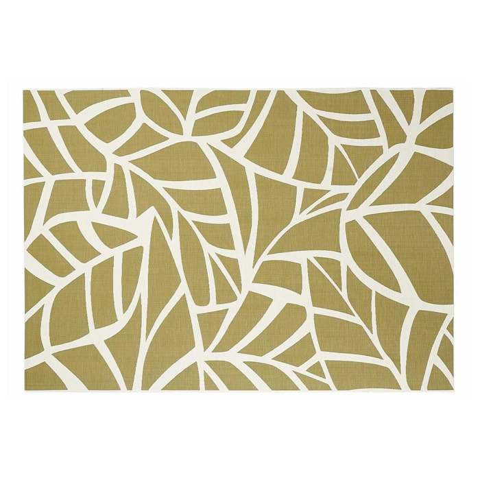 Tapis intérieur extérieur blanc crème et vert 123 x 180 cm GARANCE