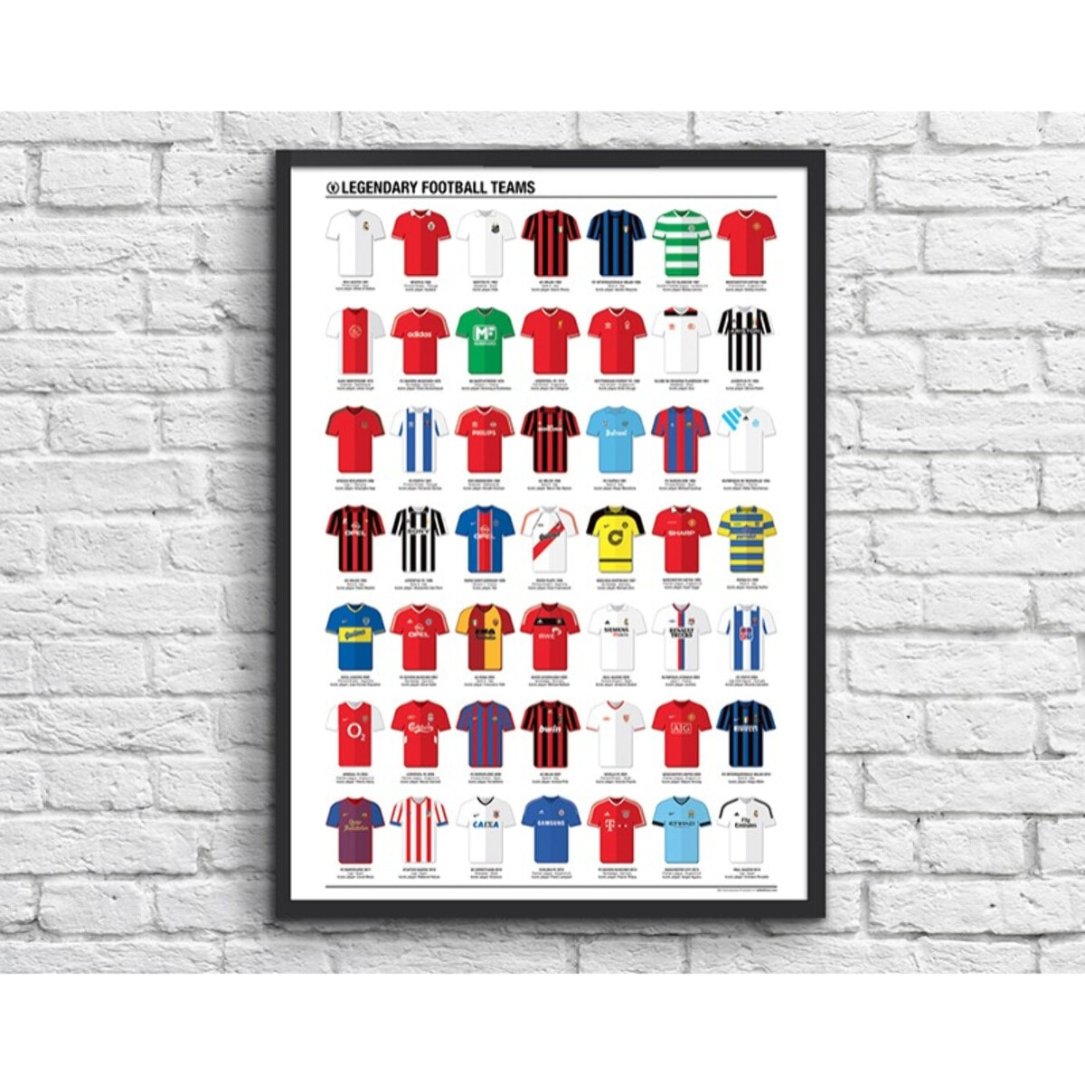 Affiche 50 x 70 cm - Legendary Football Teams - Olivier Bourdereau