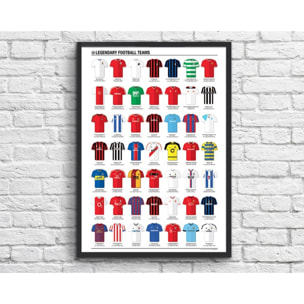 Affiche 50 x 70 cm - Legendary Football Teams - Olivier Bourdereau