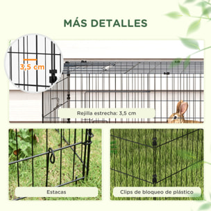 Jaula para Animales Pequeños Jaula para Roedores de Acero con Puertas y Tela Superior Jaula para Conejos Chinchillas Gallinas 220x85x70 cm Verde