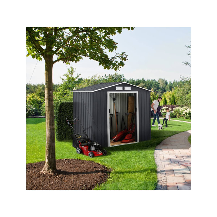 Abri de jardin métal "Vegas" - 2,7 m² - Gris