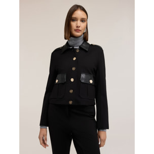 Motivi - Chaqueta militar corta con detalles - Negro
