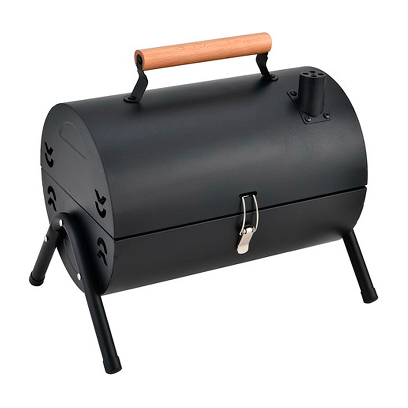 Barbacoa de carbón con chimenea, asa, 2 bandejas de grill y 2 bandejas de horno.