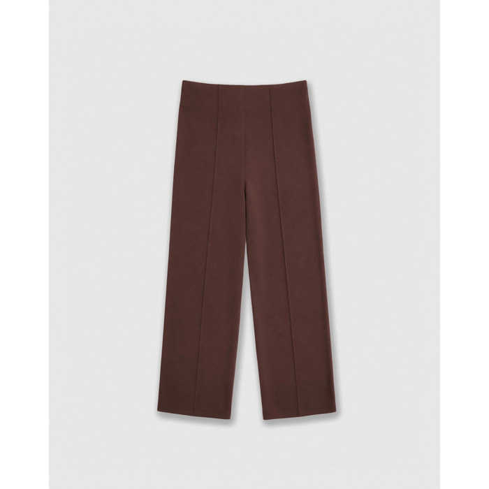 Pantalón largo pinzas fluido tinto