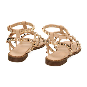 Sandalias planas beige